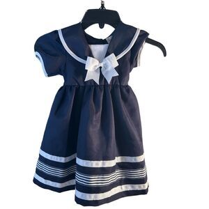 Rare edition navy white nautical dress 4t rn#18854